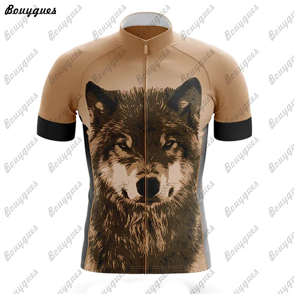 Maglia Ciclismo Uomo Wolf Pro Team MTB Downhill Alta Qualita Tricot Traspirante Con Tasche E Asciugatura Rapida