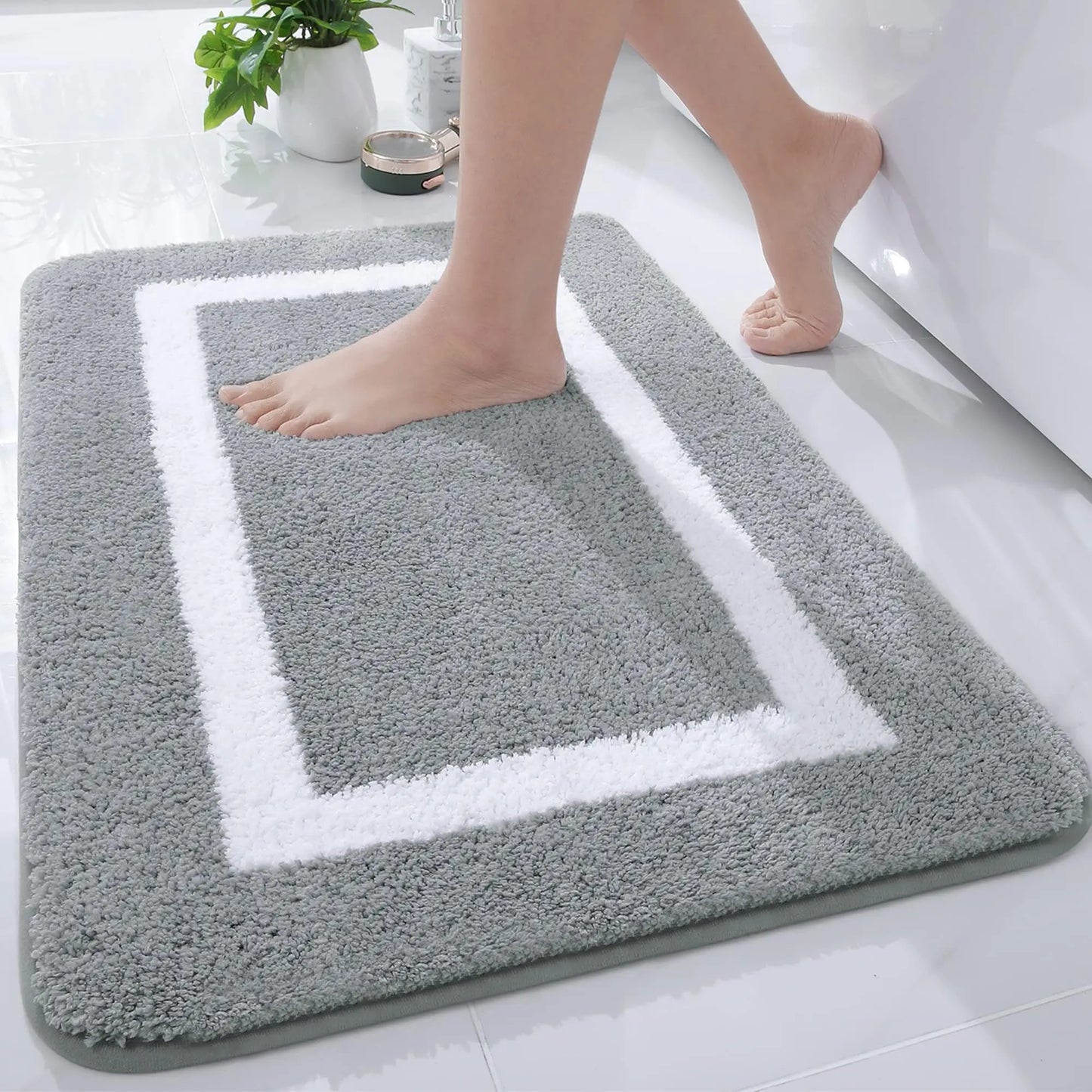 Olanly Tappeti da Bagno Grandi Antiscivolo Lavabili in Lavatrice Peluche Assorbenti Decorazione Pavimento