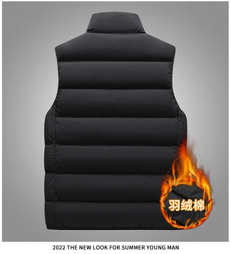 Gilet da Uomo con Colletto Rialzato Mandarino Elegante e Casual per Abiti Autunnali Invernali Spesso Caldo
