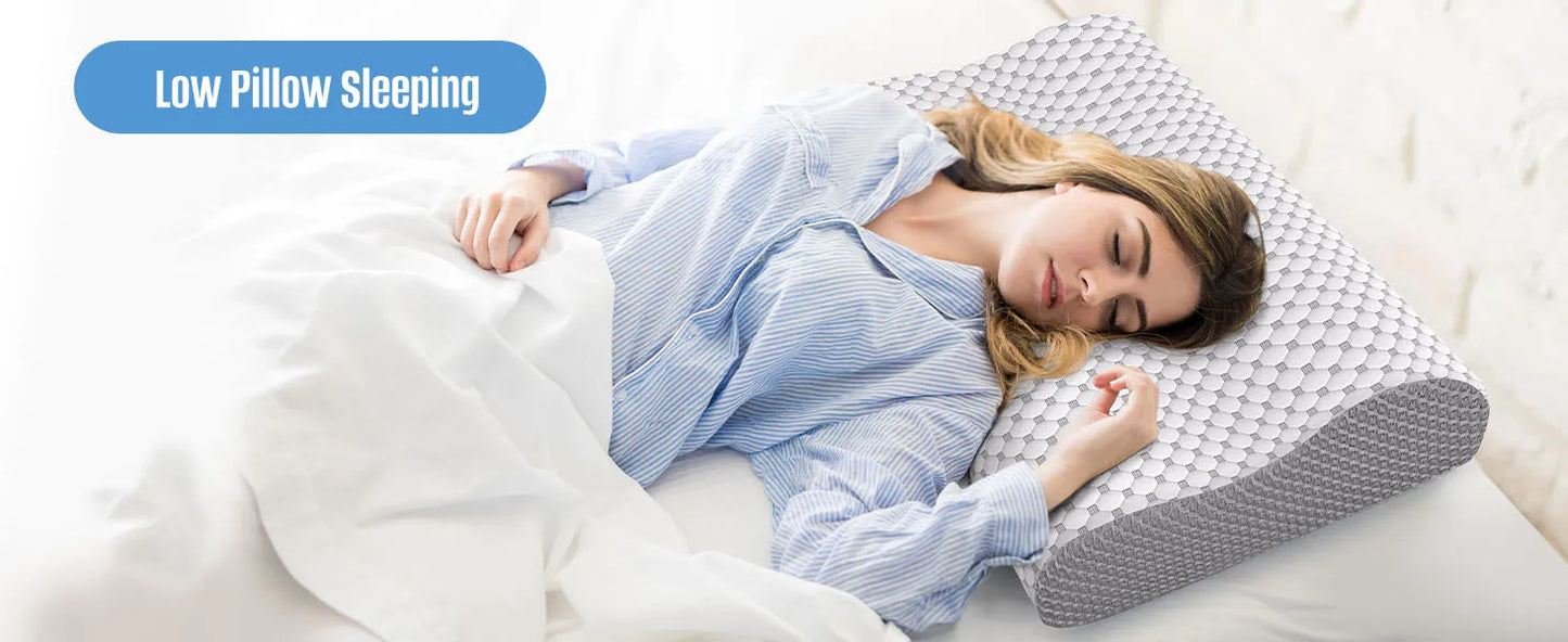 Cuscino Cervicale In Memory Foam Per Sollievo Dolore Collo Spalle Adatto A Dormire Su Laterale Retro E Addome