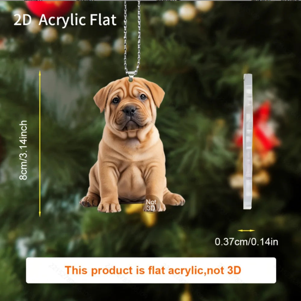 Ciondolo Acrilico Piatto 8 Cm 2D Multi Motivi Per Auto Zaino Casa Decorazione Natale Preghiera