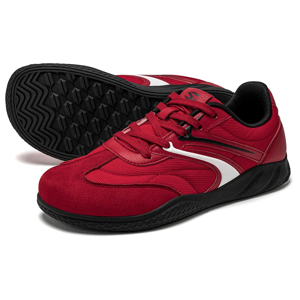 Hobibear Scarpe Minimaliste In Pelle Sintetica A Calzata Larga Sneakers Retro Allacciate Per Uomo E Donna Traspiranti