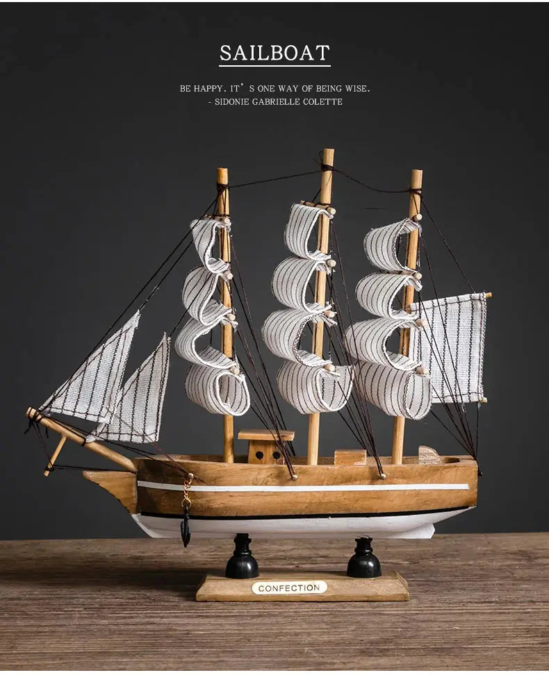 Modello Di Barca A Vela In Legno Per Decorazioni Della Casa In Stile Mediterraneo Accessori Regalo Compleanno