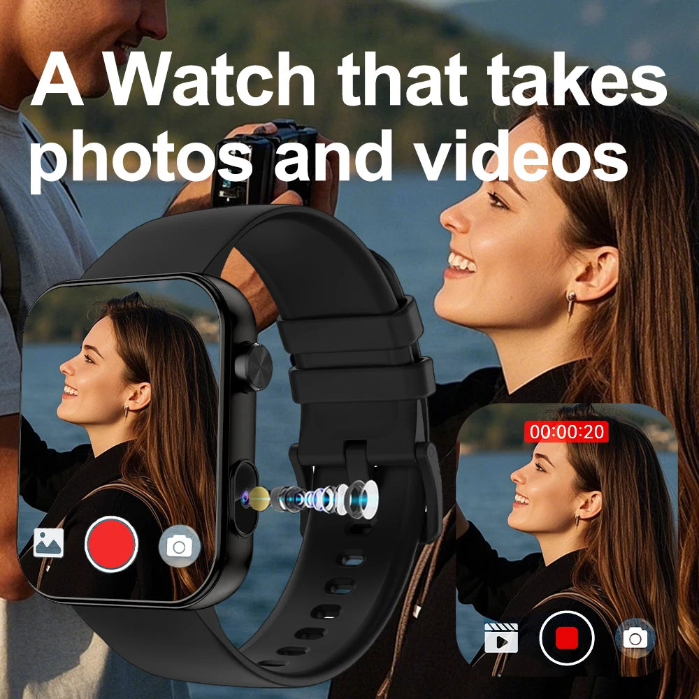 Senbono Smartwatch Con Fotocamera Chiamata Bluetooth Videocitofono Fai Da Te Monitor Battito Cardiaco Sportivo
