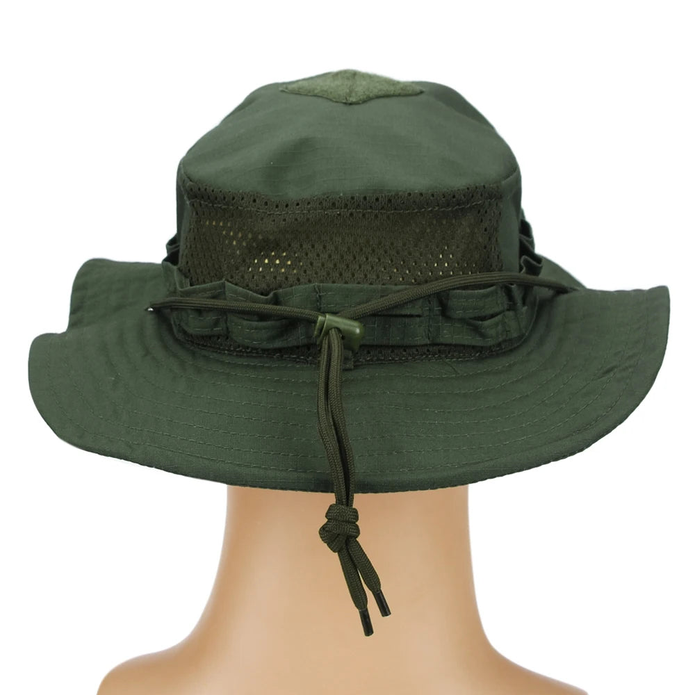 Cappello Boonie Camouflage Protezione Solare Traspirante Antivento Uomo Per Escursionismo Pesca Caccia