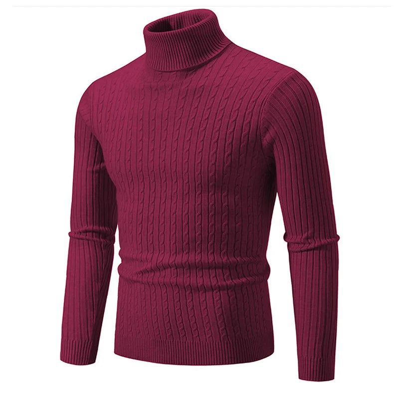 Maglione Invernale Spesso Caldo Collo Alto Dolcevita Uomo Slim Fit Maglieria Da Uomo Doppio Colletto Maschile