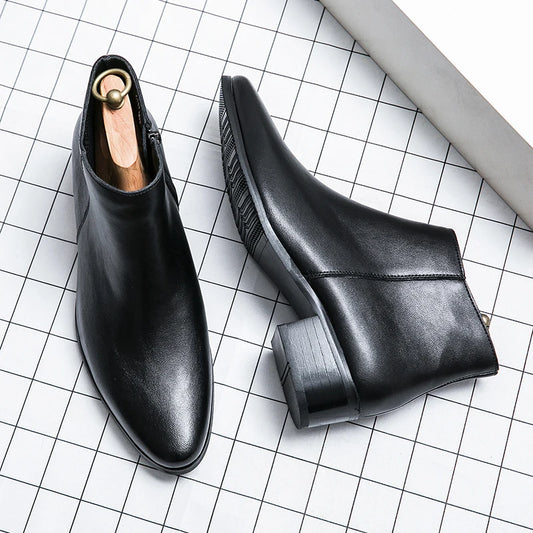 Stivaletti Chelsea Classici Da Uomo Neri In Pelle In Stile Britannico Con Zip Slip On Eleganti Alte