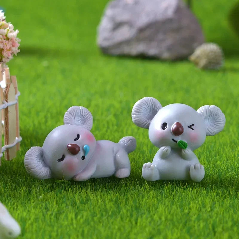 Figurine Di Koala In Resina Cartone Animato Paesaggio Decorazioni Domestiche Per Camera E Scrivania Set 4 12 20 Pezzi