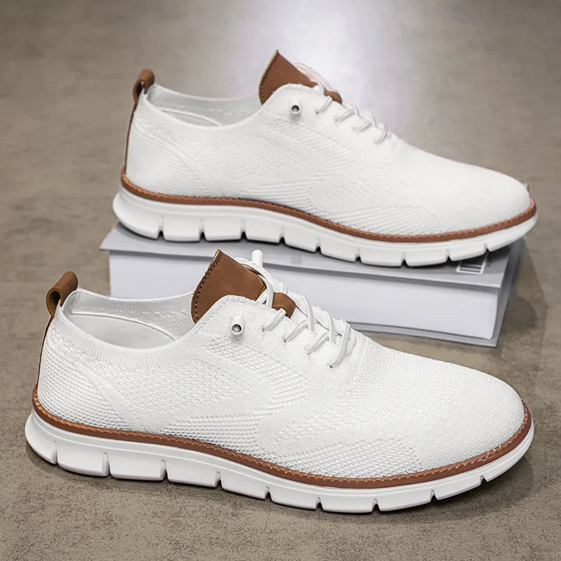 Scarpe Casual Uomo Traspiranti Brogue Classiche Ammortizzazione Design A Blocchi Colore Sneakers Eleganti Leggere