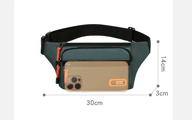 Marsupio da Uomo Impermeabile Unisex Borsa a Tracolla per Corsa e Attività Leggero e Resistente