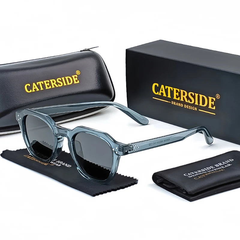 Occhiali Da Sole Polarizzati Retrò Unisex Caterside Ultraleggeri Montatura TR90 Poligonale Per Esterni Viaggio Di Qualità