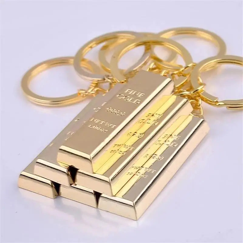Portachiavi In Metallo Dorato Con Barra Dorata Per Ciondolo Borsa Donna Auto Charms Regali Creativi