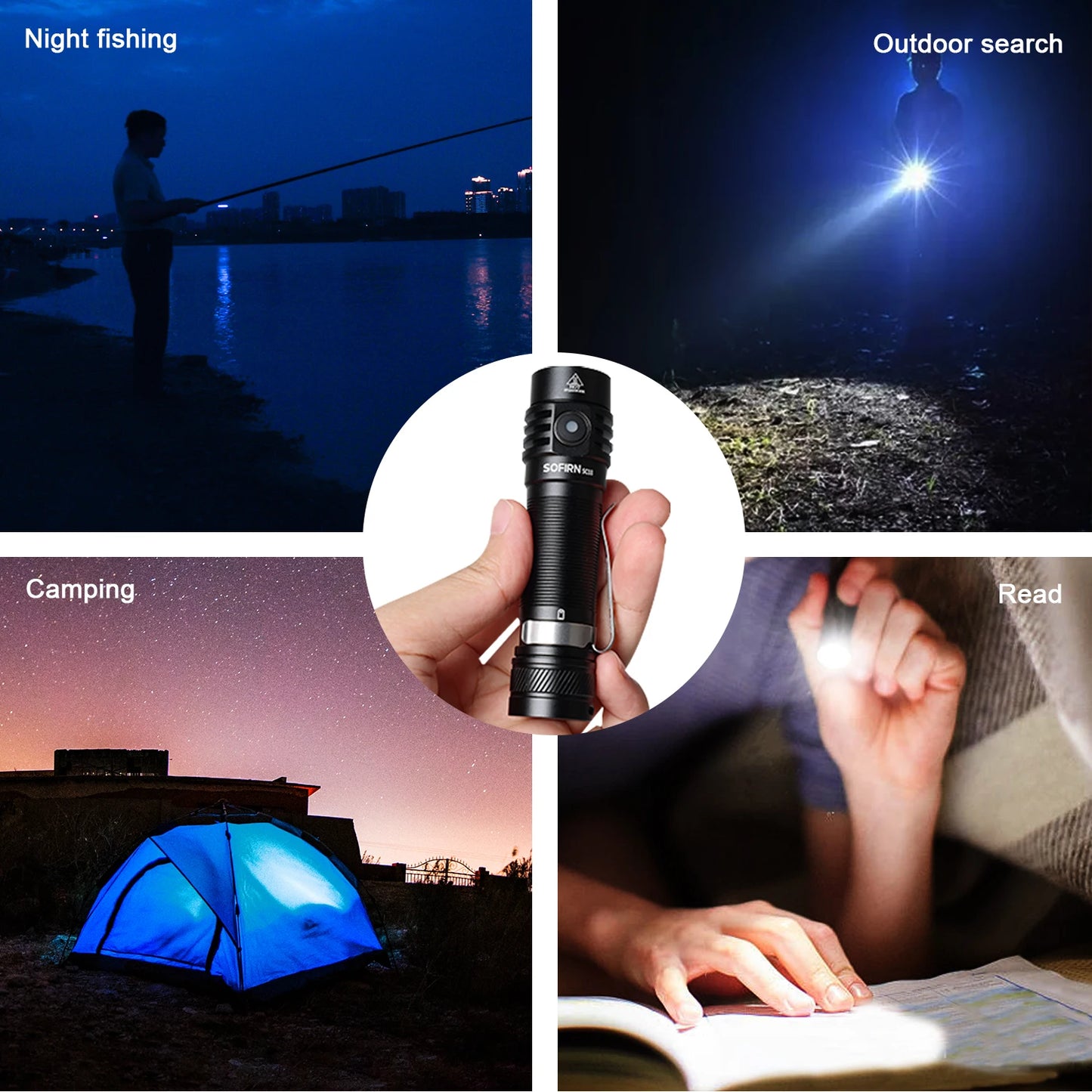 Sofirn SC18 1800lm Torcia EDC USB C Ricaricabile SST40 LED 18650 Ottica TIR Lente Lanterna Indicatore di Alimentazione