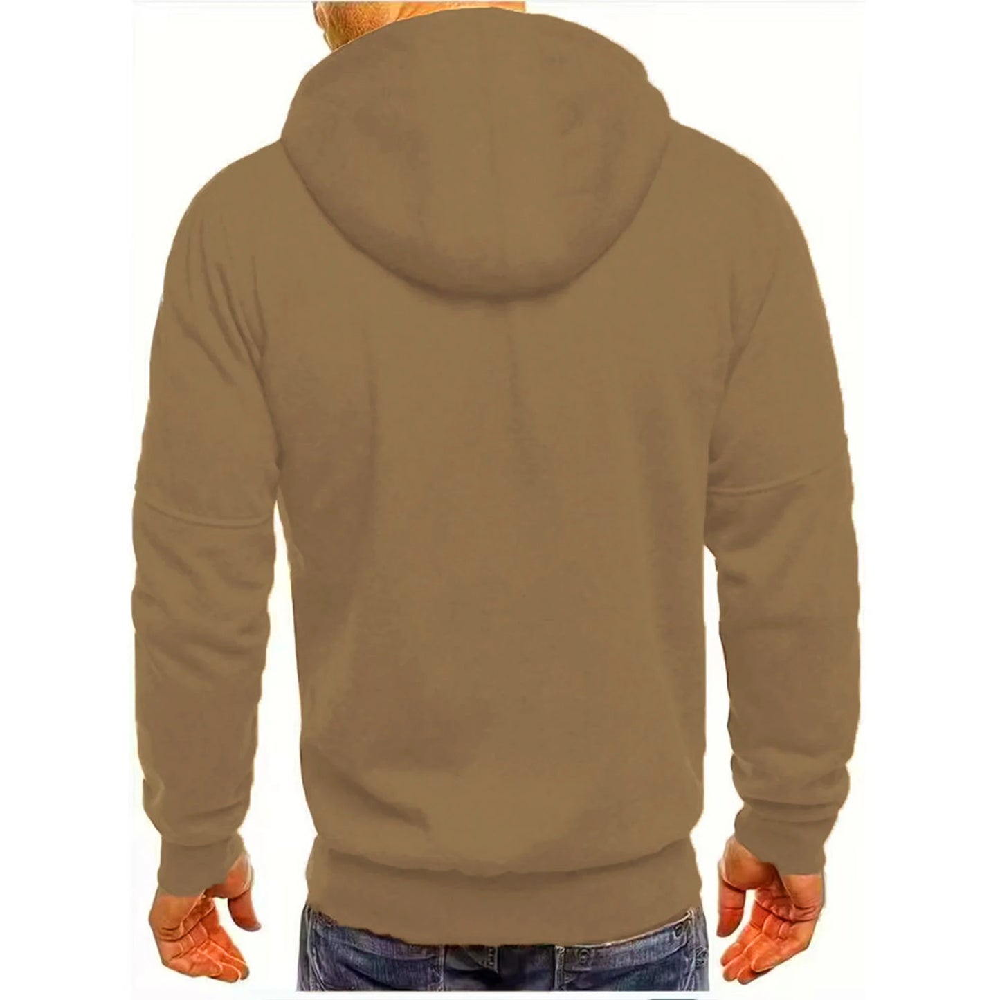 Giacca Da Uomo Con Cerniera E Cappuccio Tinta Unita Con Tasche Moda Casual Sport Streetwear All Aperto