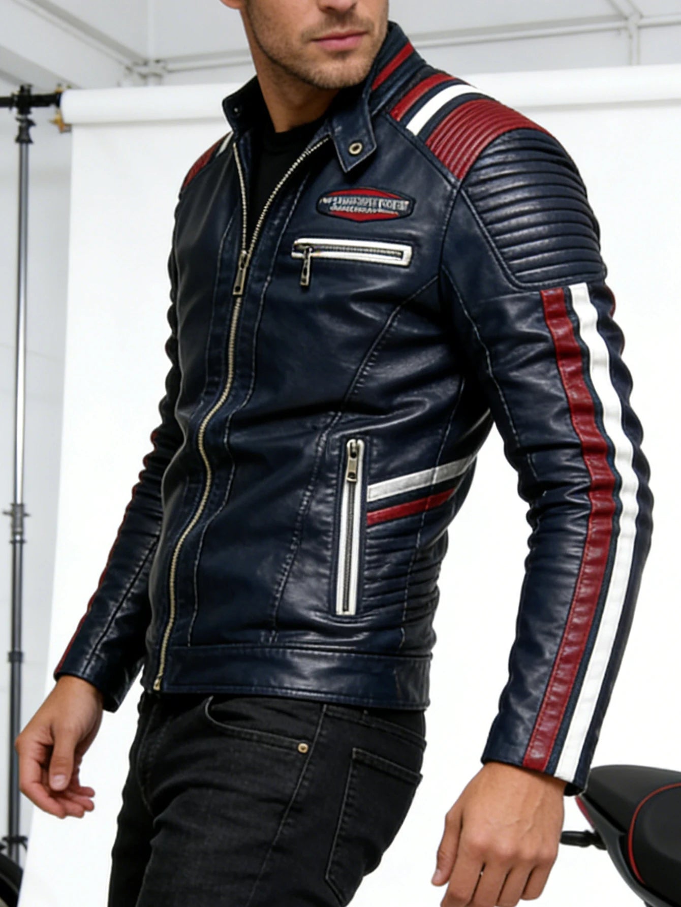 Giacca Da Moto Da Uomo In Ecopelle Impermeabile Antivento PU Bomber Vintage Di Alta Qualità