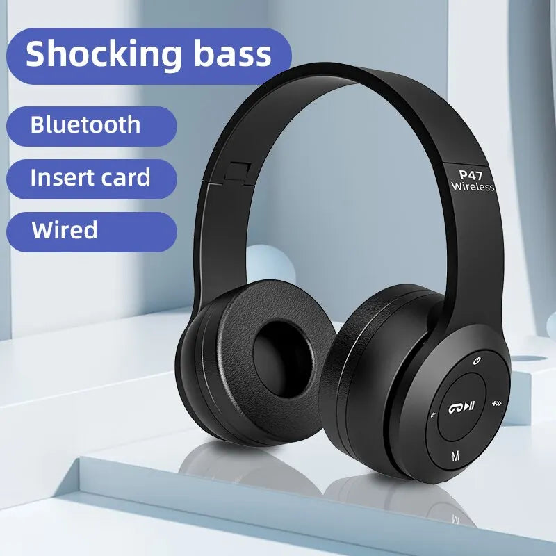 Cuffie Senza Fili Bluetooth 5.0 Con Bassi Stereo HiFi Pieghevoli Auricolari Per Giochi Musica Smartphone Ragazze Bambini