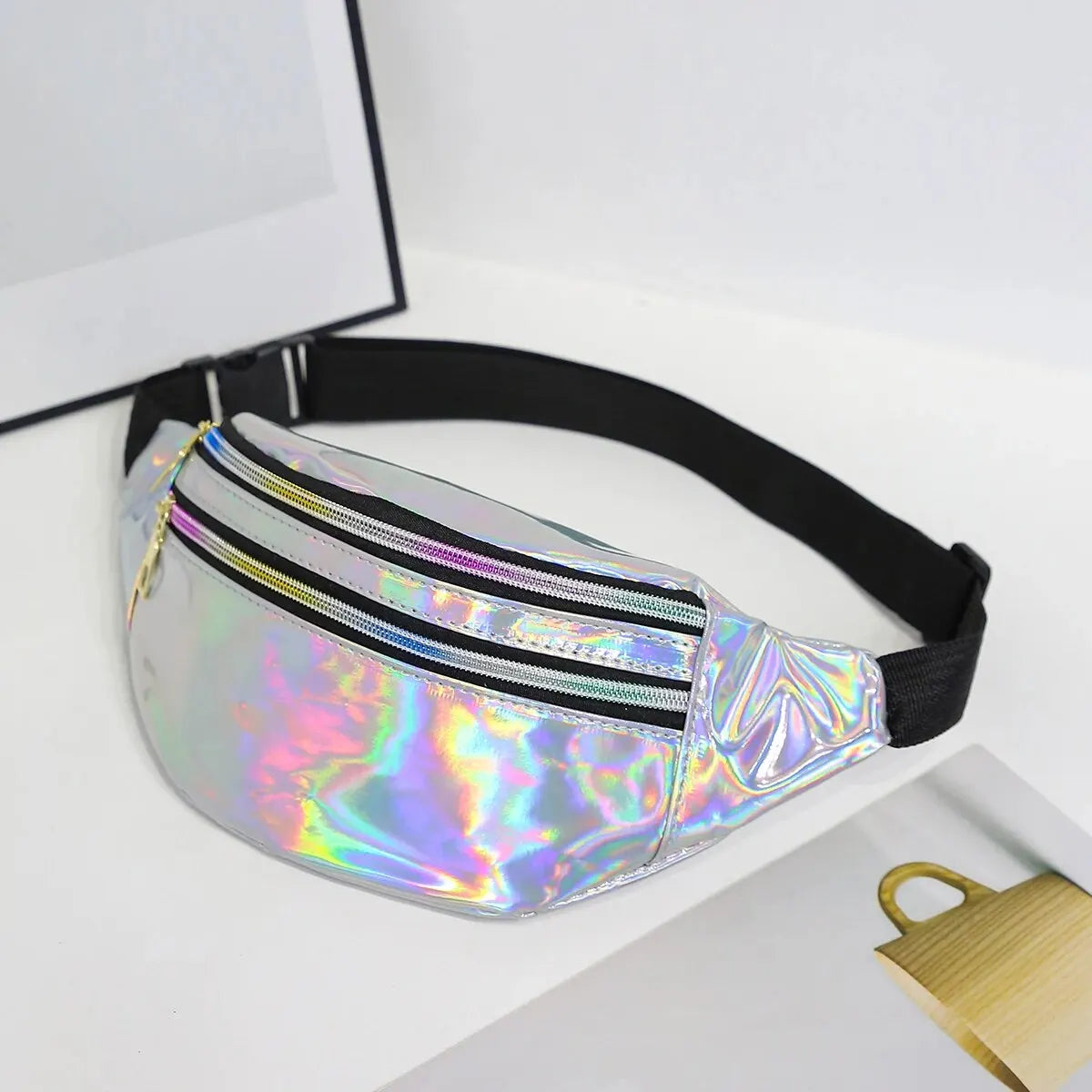 Marsupio Borsa Da Cintura Olografico Laser Designer Per Ragazze Unisex Glitter Spalla Festa Viaggio