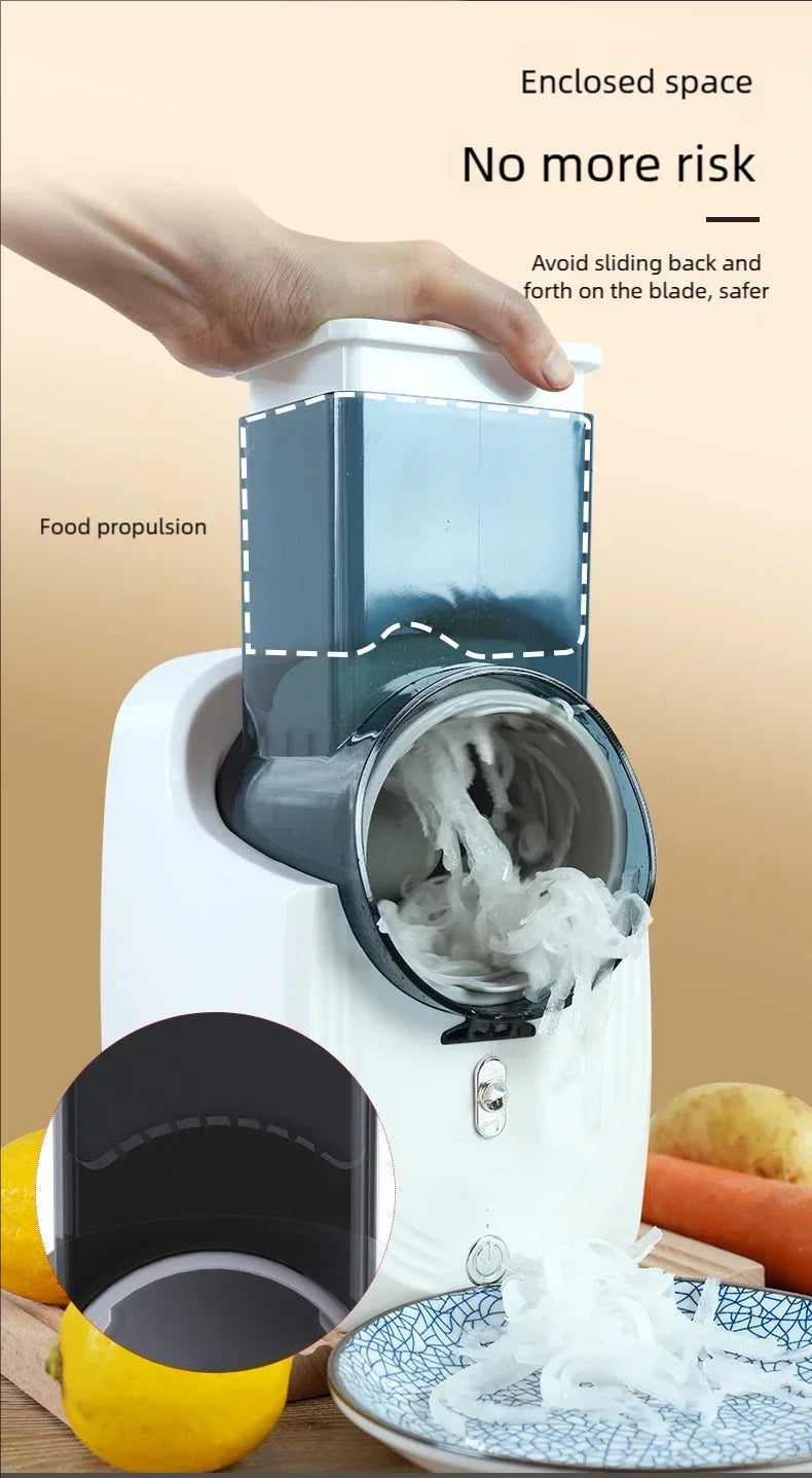 Affettatrice Di Verdure Multifunzione Per Cucina Domestica Elettrica Con Trituratore Automatico