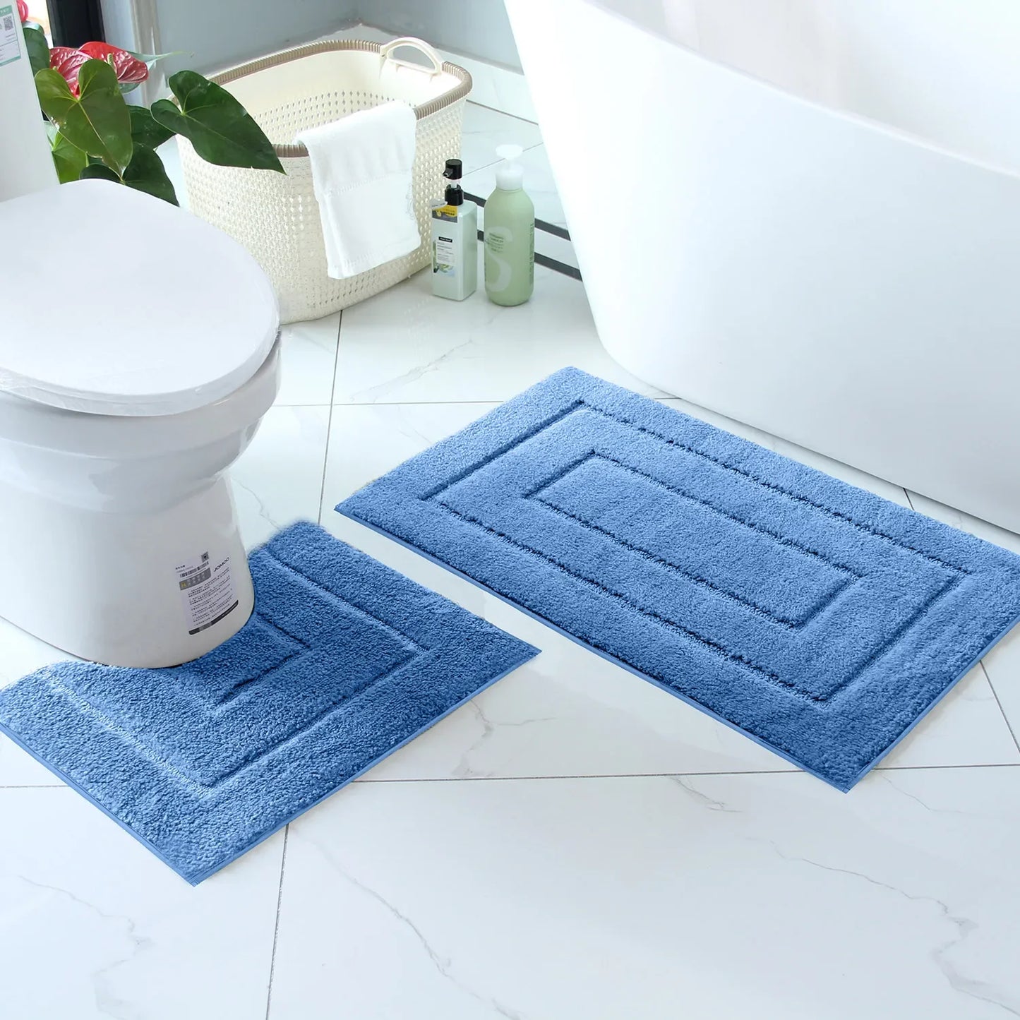Tappetino Da Bagno In Peluche Antiscivolo Per Vasca E Porta D'Ingresso Assorbente E Confortevole