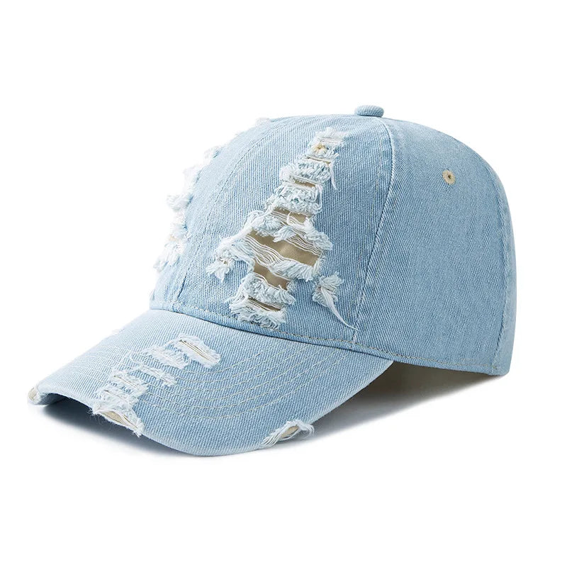 Berretto Da Baseball Denim Lavato Unisex Snapback Traspirante Con Protezione Solare Vintage Primavera Estate