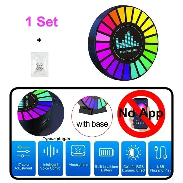 Luci ritmiche musicali per auto, luce d'atmosfera a LED, deodorante per ambienti, controllo del suono, app