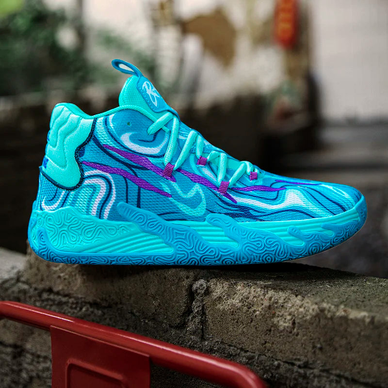 Scarpe Da Basket Da Uomo Allenamento Sul Campo Traspiranti In Mesh Antiscivolo Mid Cut Design Lussuoso