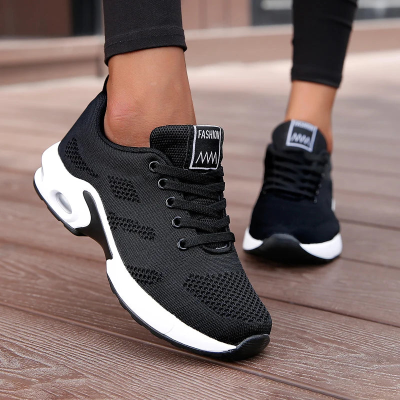 Scarpe da Ginnastica con Plateau da Donna Traspiranti in Mesh Per Corsa Tennis Estive Robuste 2024