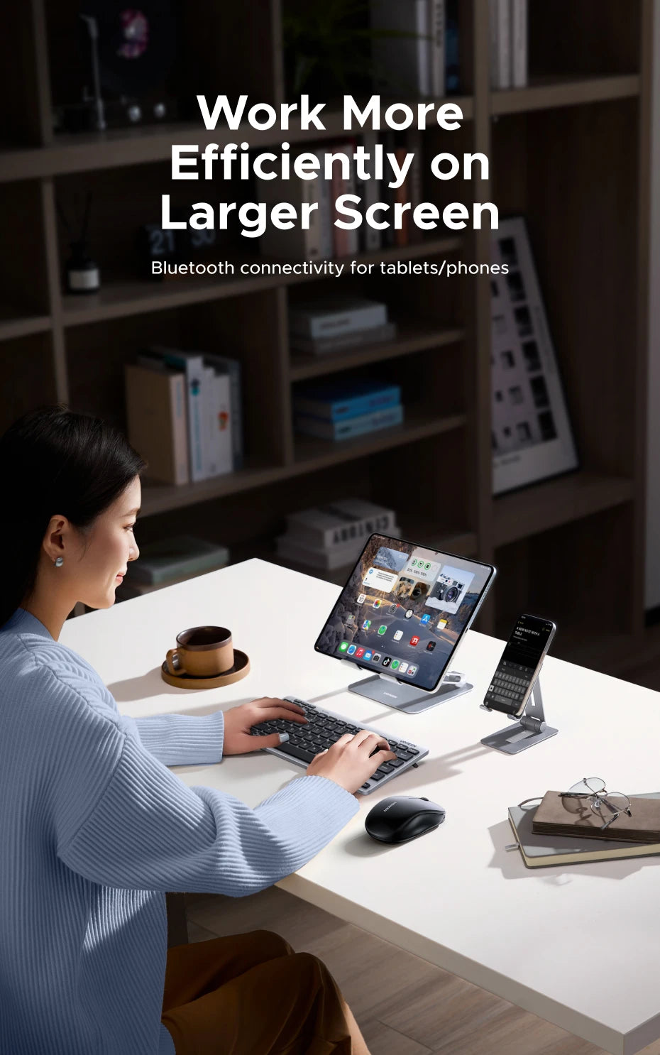 Tastiera Wireless Bluetooth 5.3 E 2.4G 78 Tasti UGREEN Compatibile MacBook iPad PC Tablet Russo EN