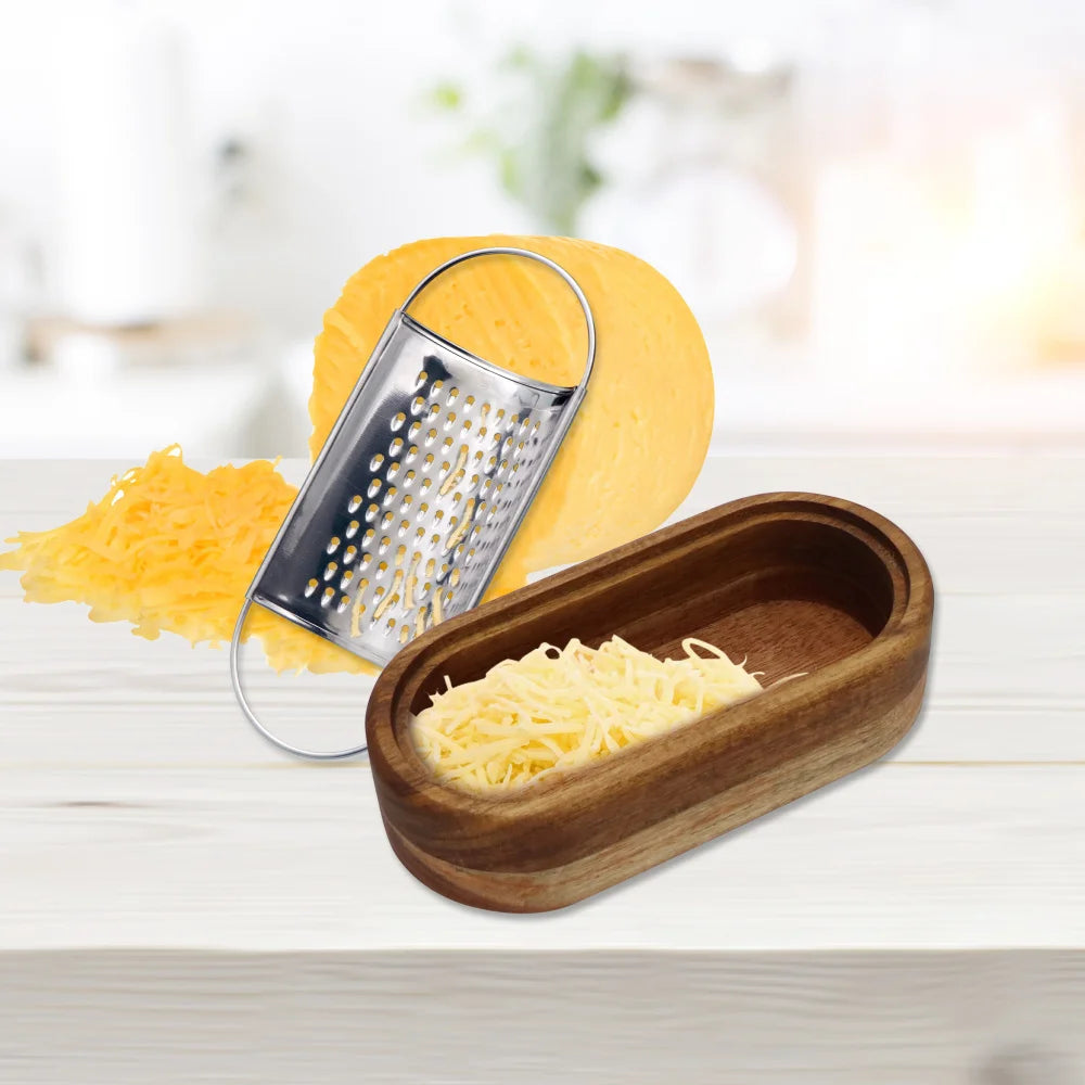 Grattugia Per Formaggio In Acciaio Inossidabile Con Manico Rimovibile In Legno Di Acacia Jaswehome