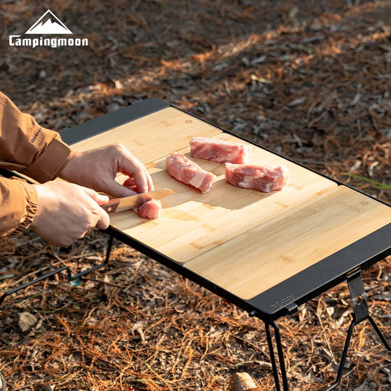 CAMPINGMOON Tavola Di Bambù Per Barbecue CKP25 Piatto Da Tavolo In Legno Per Campeggio Esterno Vassoio Per Alimenti