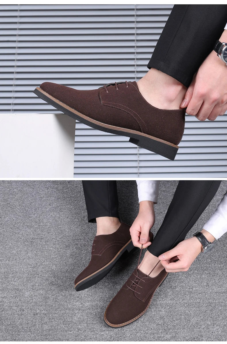 Scarpe Eleganti Da Uomo In Pelle Scamosciata Oxford Mocassini Derby Lusso Casual Classiche