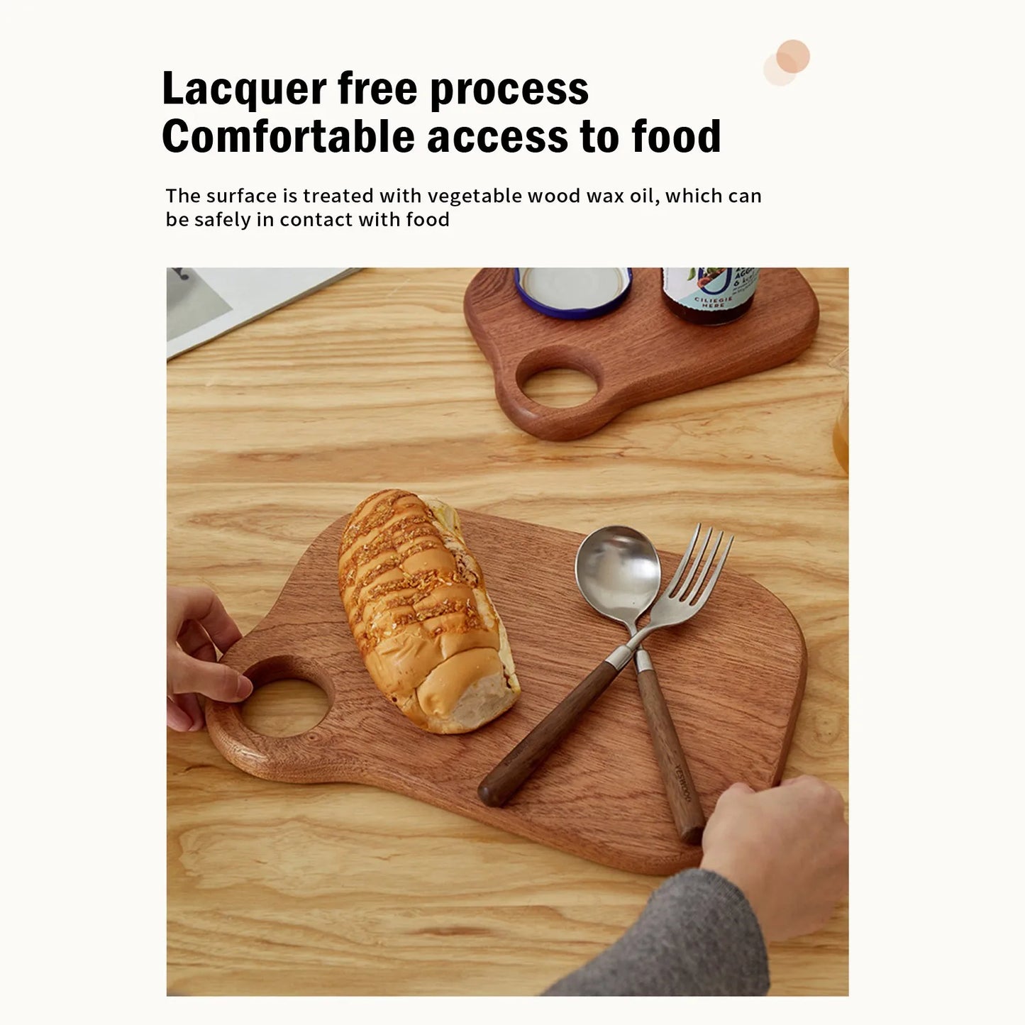 Tagliere In Legno Intagliato Rotondo Per Frutta E Bistecche Piatto Da Pranzo Per Bambini