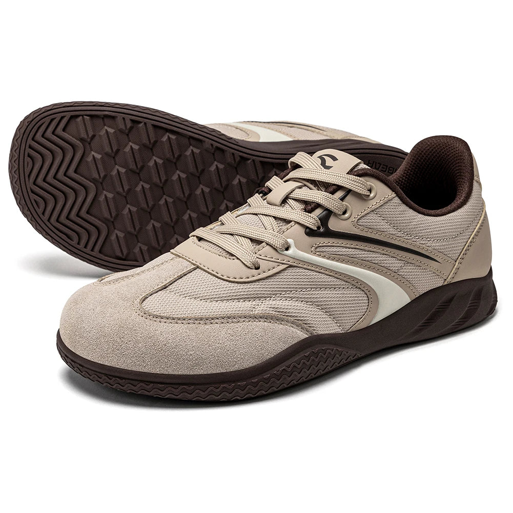 Hobibear Scarpe Minimaliste In Pelle Sintetica A Calzata Larga Sneakers Retro Allacciate Per Uomo E Donna Traspiranti