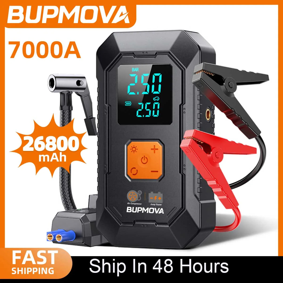 Avviatore Emergenza Auto 4 In 1 Power Bank 7000A 20000mAh 30000mAh Con Compressore 150 PSI Per Automobilisti Sicuri
