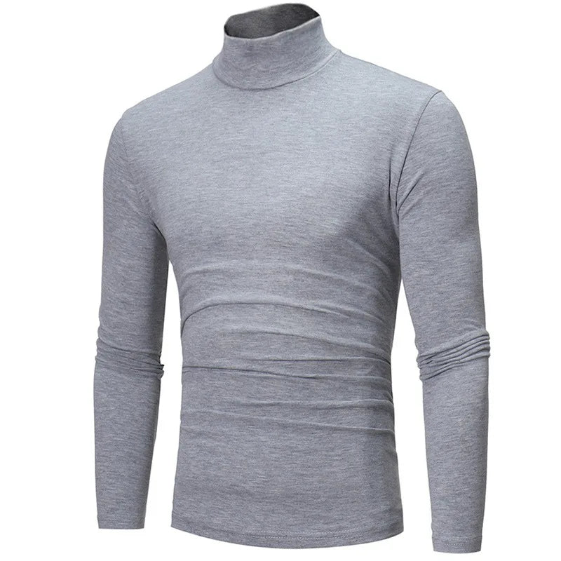 Uomo Dolcevita Autunno Inverno Slim Fit Collo Alto Alta Elasticità Manica Lunga Traspirante Maglieria Pullover