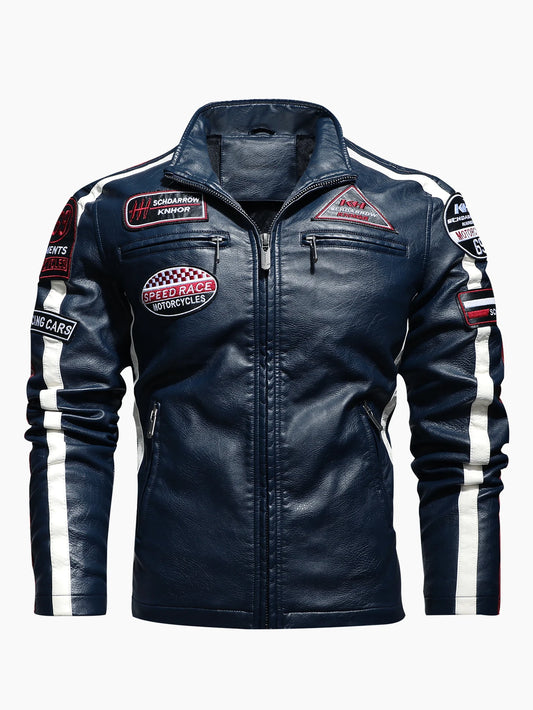 Giacca Da Motociclista Da Uomo In Pelle PU Con Etichetta Colorata Per Moto Stradale E Comfort Durevole