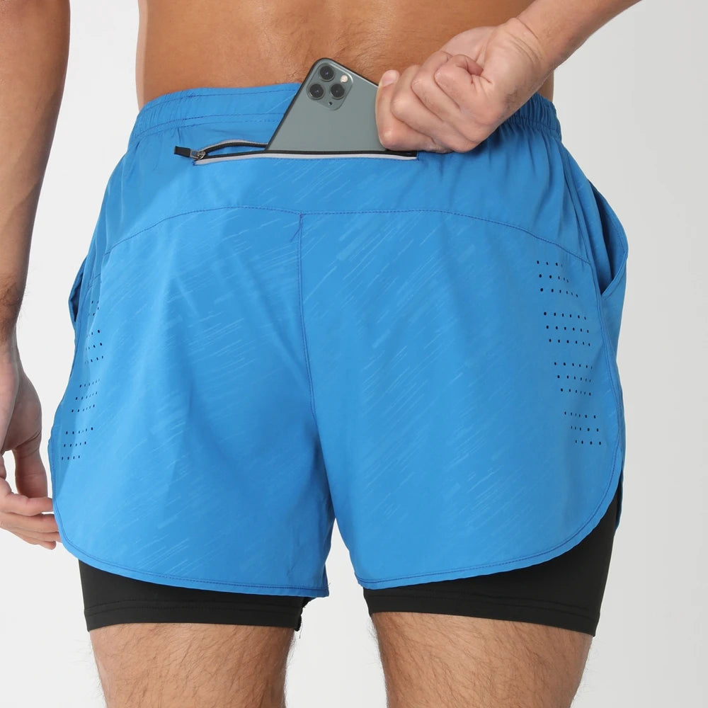 Pantaloncini Da Corsa Da Uomo 2 In 1 Palestra Asciugatura Rapida Pantaloni Corti Sportivi Estivi