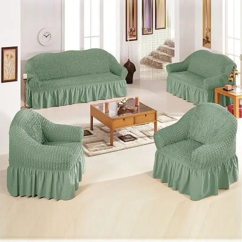 Fodere Per Divani Elastiche Universali Da 90-360 Cm Antiscivolo Copridivano Completo Per 1 2 3 4 Posti In Tessuto Estivo