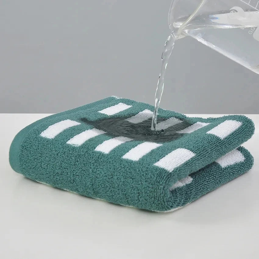 Asciugamano Viso In Cotone Morbido Stile Retrò Cuore Stelle Pois Super Assorbente 34x74 Cm Adulti E Bambini