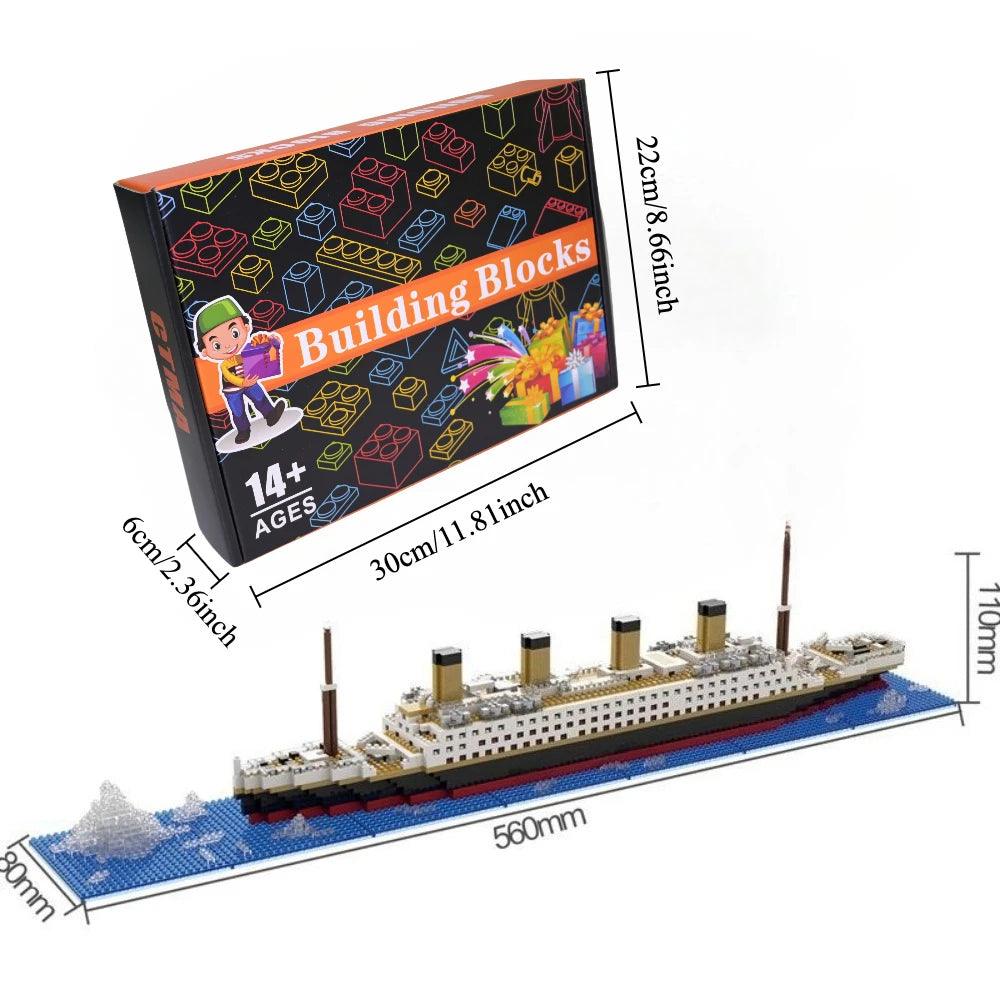 Oltre 4000 Pezzi Titanic Modello Nave Da Crociera Blocchi Costruzione MOC Barche Giocattoli Da Costruzione Regalo