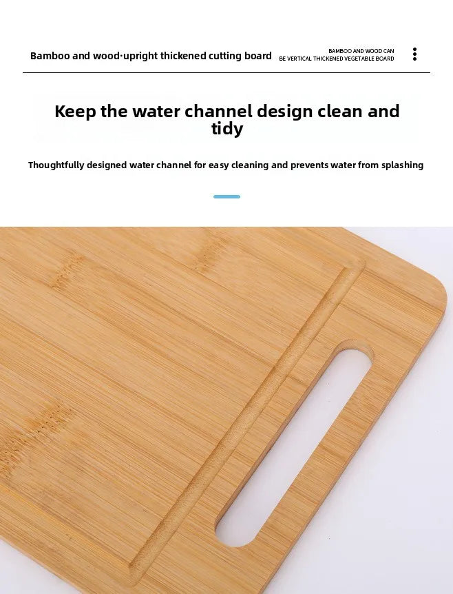 Tagliere In Bambù Bifacciale Da Cucina Anti Muffa Naturale Moso Con Supporto Verticale