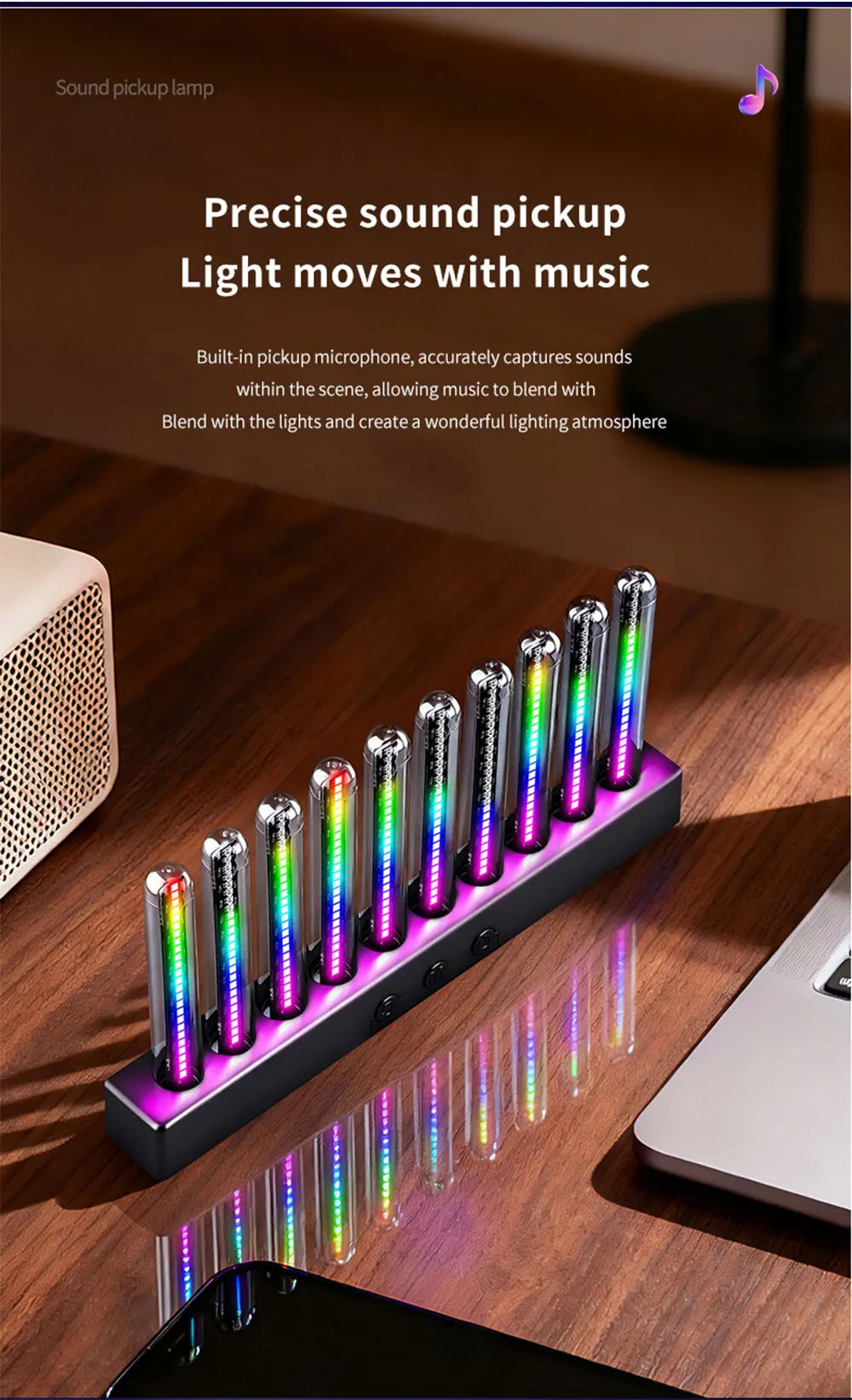 Luce Ambientale RGB Con Sensore Sonoro Striscia LED Sincronizzata Con La Musica Per Auto USB E Cruscotto