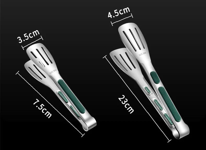 Pinza Per Alimenti In Acciaio Inox 304 Tre Misure Da 7 9 E 12 Pollici Impugnatura Antiscivolo In Silicone Per Barbecue
