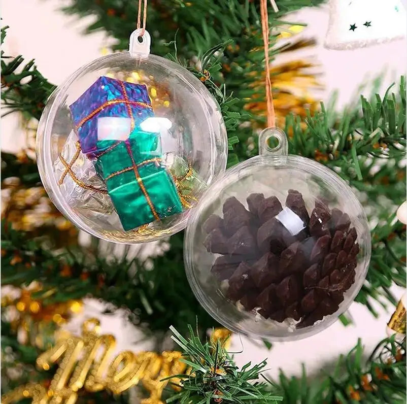 Palline Natalizie Trasparenti In Plastica 10 Pz Per Albero Di Natale Decorazione Casa Regalo Di Nozze