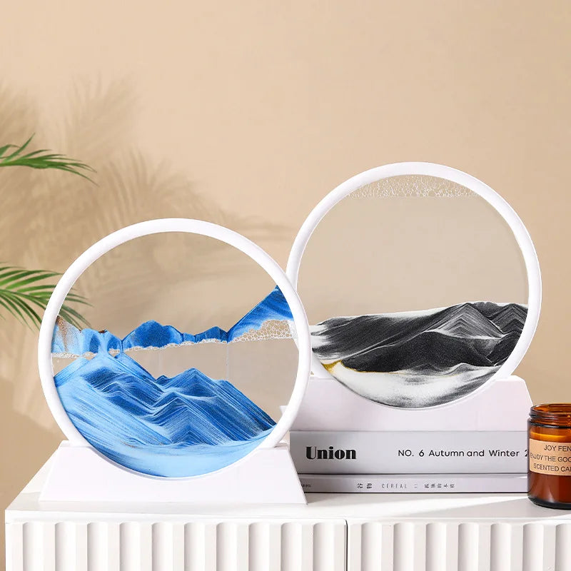 Clessidra Liquida 3D Arte Sabbia In Movimento In Vetro Regalo Originale Decorazione Per Casa E Ufficio