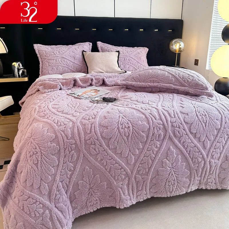 Coperta Stampata Floreale 3D In Stile Europeo Pile Di Corallo Spesso Per Inverno Calda Trapunta Facile Da Mantenere