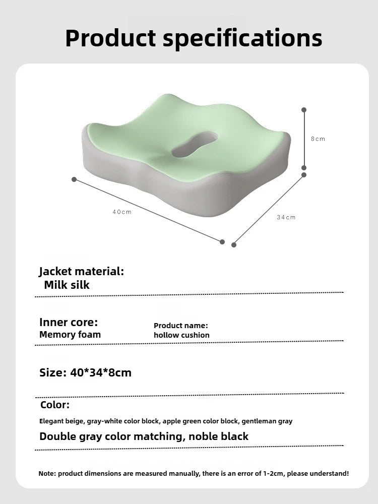 Cuscino del sedile in memory foam per auto e ufficio Supporto lombare per l'anca Correttore di postura Cuscino per sedia per studenti comfort e traspirante
