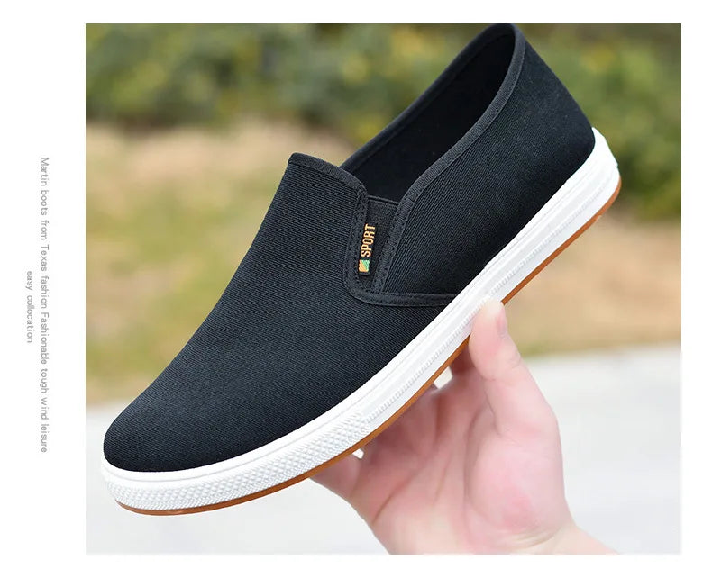 Scarpe Da Ginnastica In Tela Da Uomo Basse Leggere Vulcanizzate Slip On Casual Spedizione Gratuita A Prezzi Accessibili