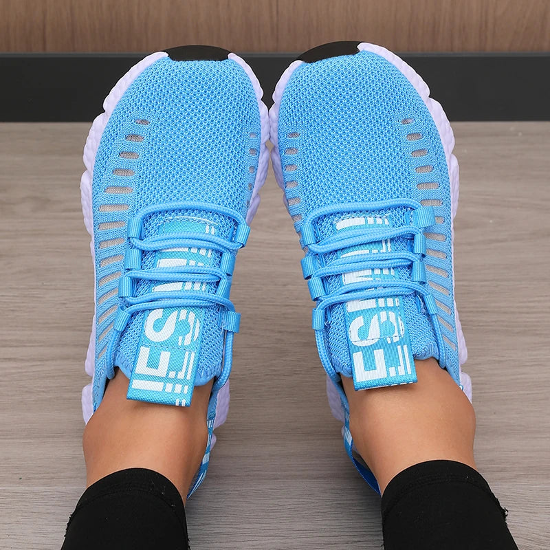 Scarpe Da Ginnastica Da Donna Traspiranti Morbide Con Lacci Basse Da Passeggio Per Esercizi Alla Moda Flessibili