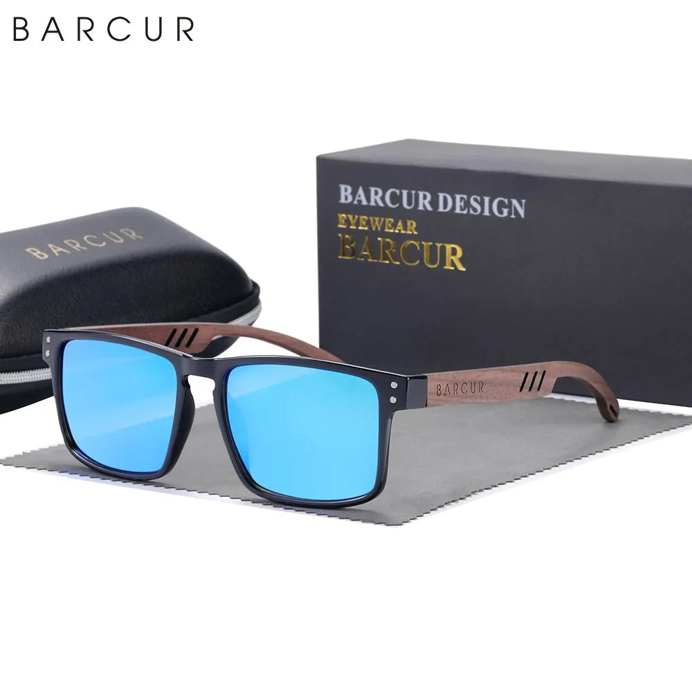 Barcur Occhiali Da Sole In Legno Naturale Polarizzati UV400 Per Uomo Lusso Design Originale Elegante